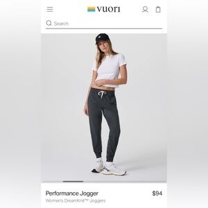 Vuori Small  Heathered Gray Dreamknit Performance Jogger